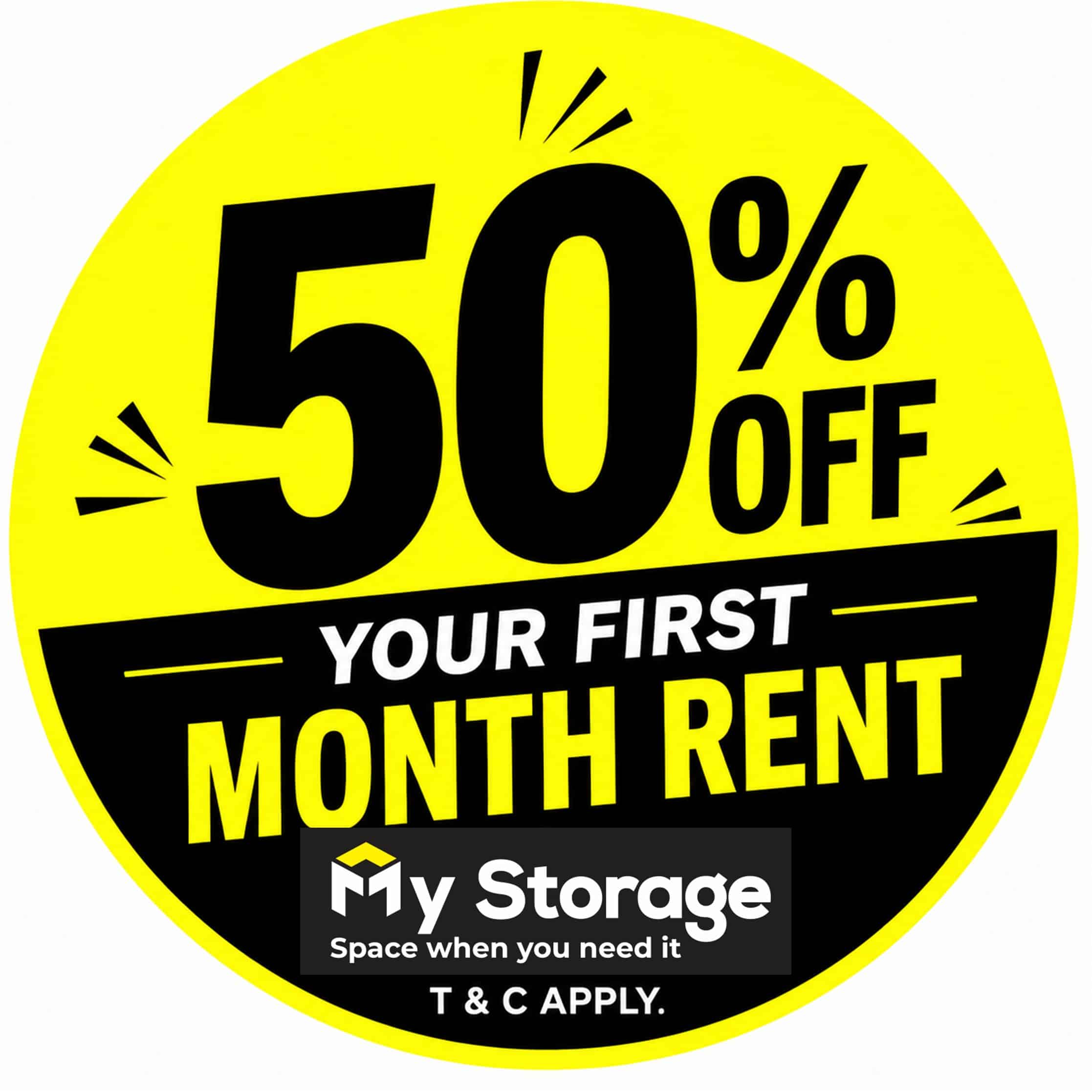 50% off your first months rent, my storage, container storage